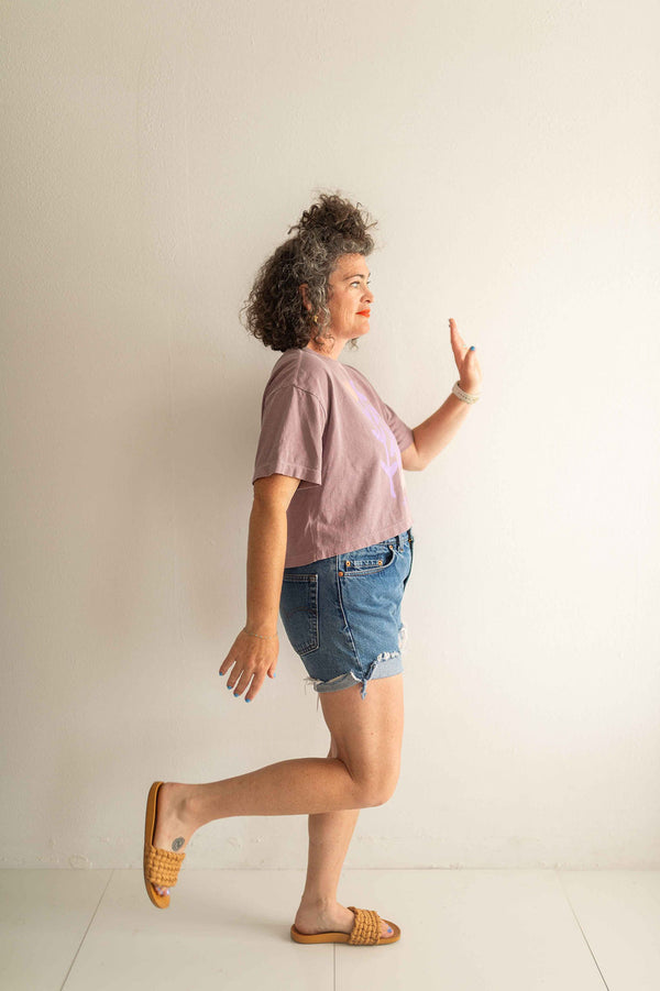 today i choose joy flowers | washed violet crop tee