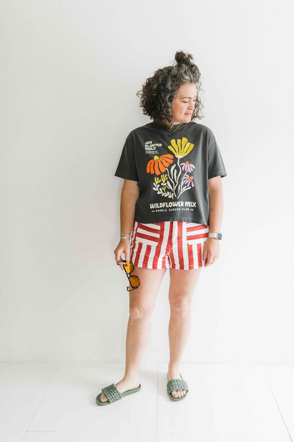 joy wildflower | pepper boxy cropped tee