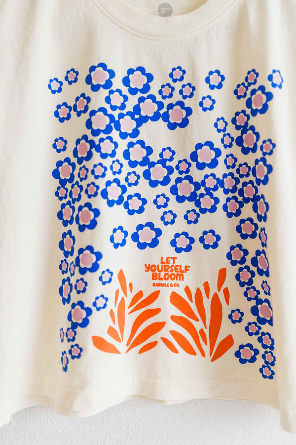 let yourself bloom | cream boxy muscle tee
