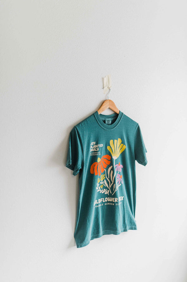 joy wildflower | emerald comfort colors unisex tee