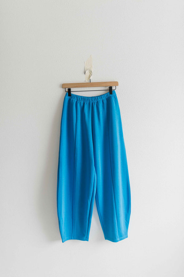 mid-rise soft knit pants | blue
