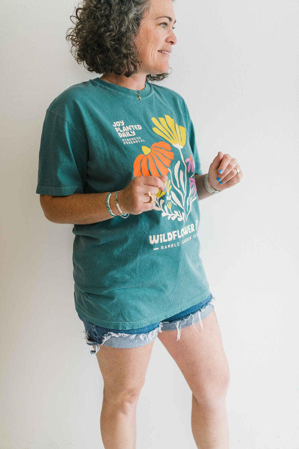 joy wildflower | emerald comfort colors unisex tee