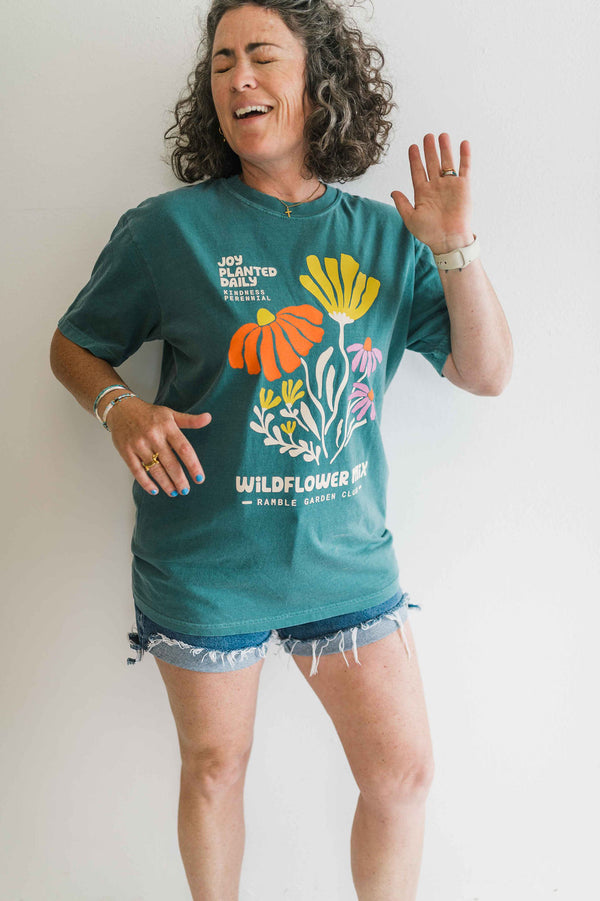 joy wildflower | emerald comfort colors unisex tee