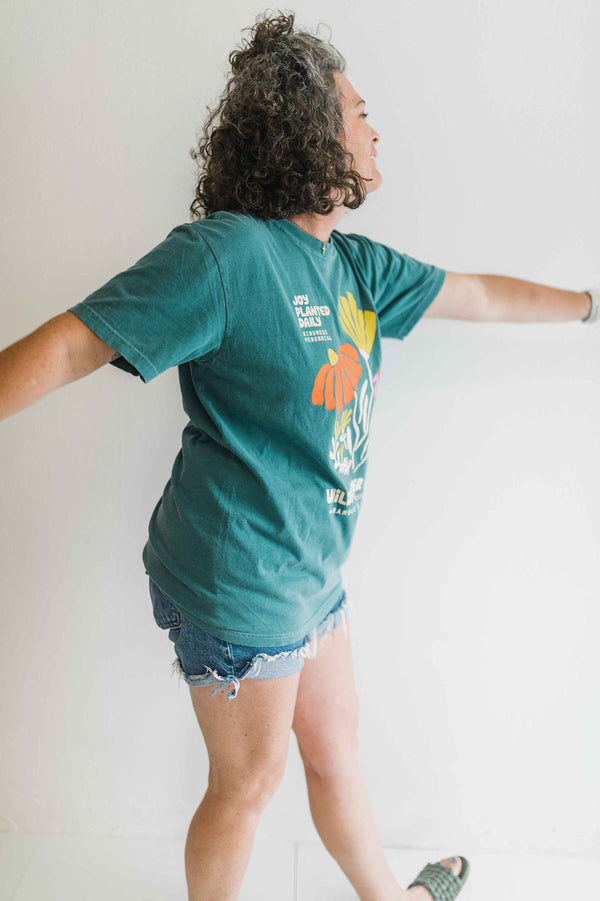 joy wildflower | emerald comfort colors unisex tee