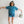 boxy stripe crop tee | blue + green