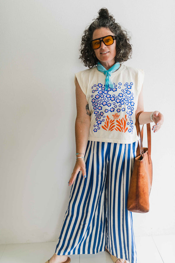 let yourself bloom | cream boxy muscle tee