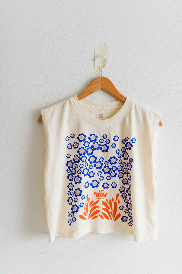 let yourself bloom | cream boxy muscle tee