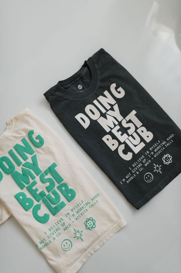 doing my best club | faded black boxy muscle tee