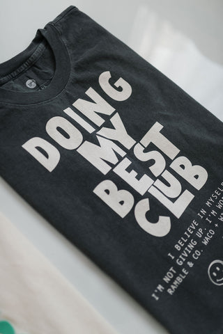 doing my best club | faded black boxy muscle tee