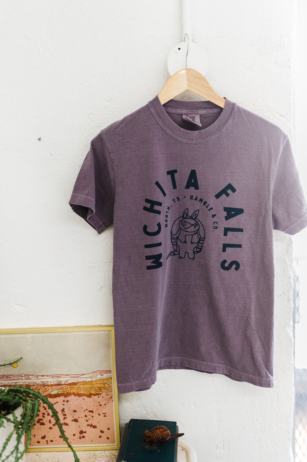 wichita falls armadillo | wine comfort colors tee