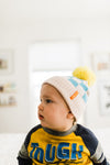baby mad hatter beanie | aqua checkered