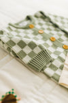 baby checkered cardigan | sage + cream