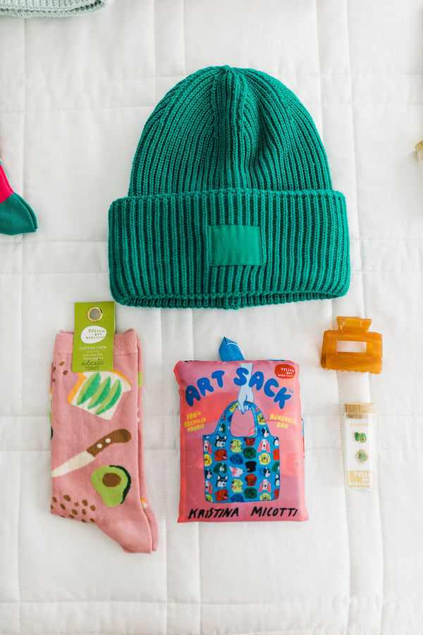 mad hatter ribbed beanie | kelly green