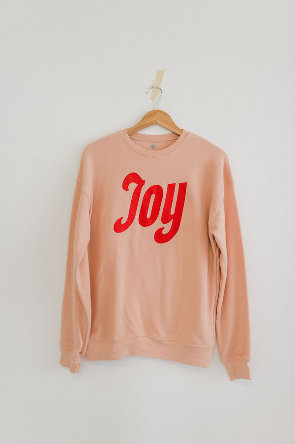 joy | peach crewneck sweatshirt