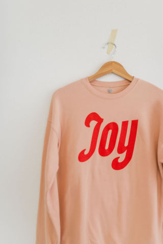 joy | peach crewneck sweatshirt