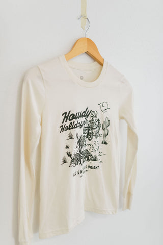 howdy holidays | natural long sleeve youth