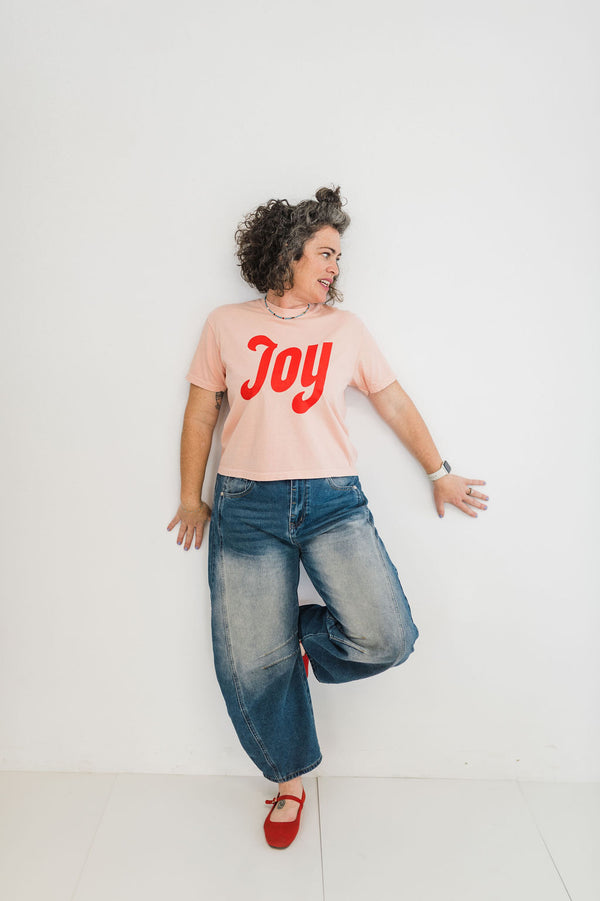 joy | peach comfort colors boxy cropped tee