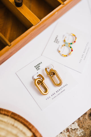 double chain hoop earring | 18k gold