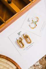 double chain hoop earring | 18k gold