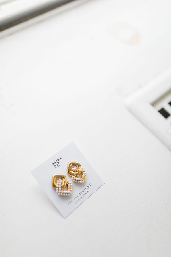 pearl chain earring | 18k gold