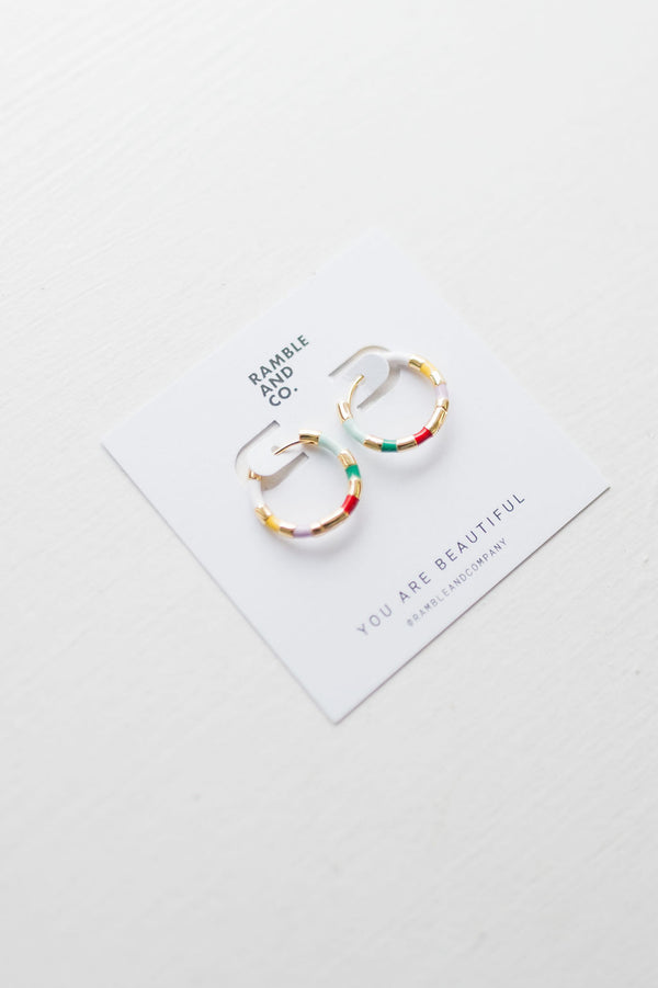 color hoop earring | 18k gold