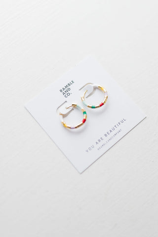 color hoop earring | 18k gold