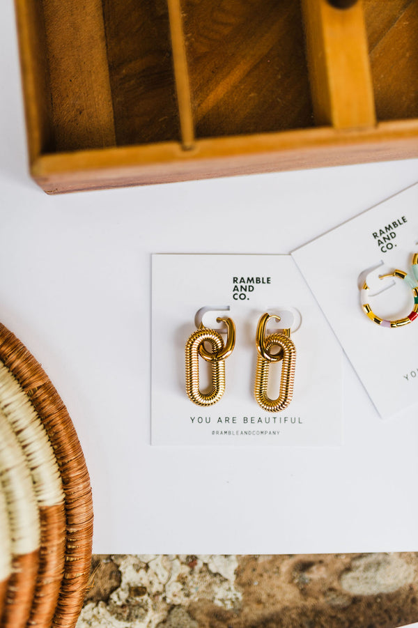 double chain hoop earring | 18k gold