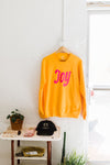 joy | gold raglan fleece crewneck