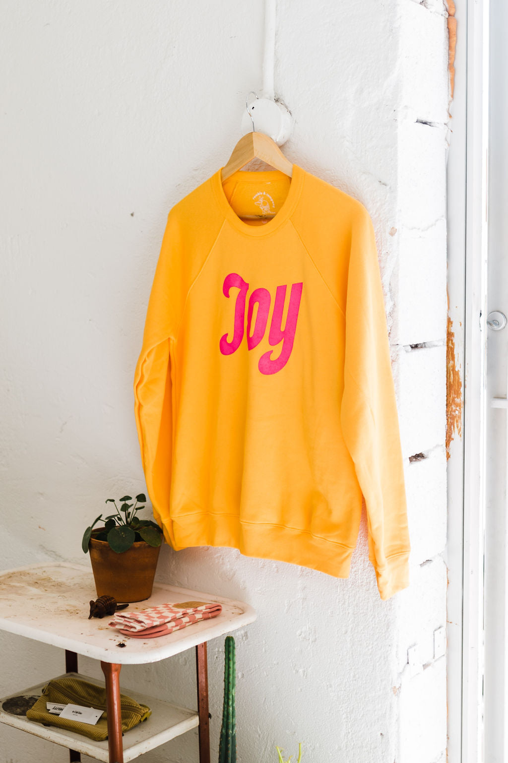 joy | gold raglan fleece crewneck