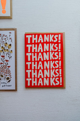 letterpress greeting card | thanks! thanks! thanks!