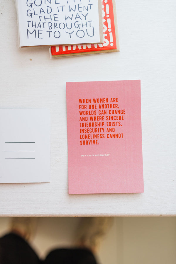 when women pink | 4 x 6 post card