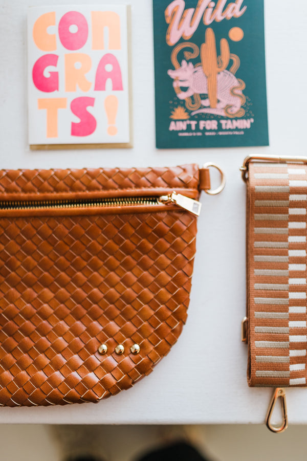 westlyn woven bum bag | brown