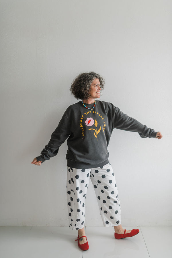 celebrate the little things | pigment black crewneck sweatshirt