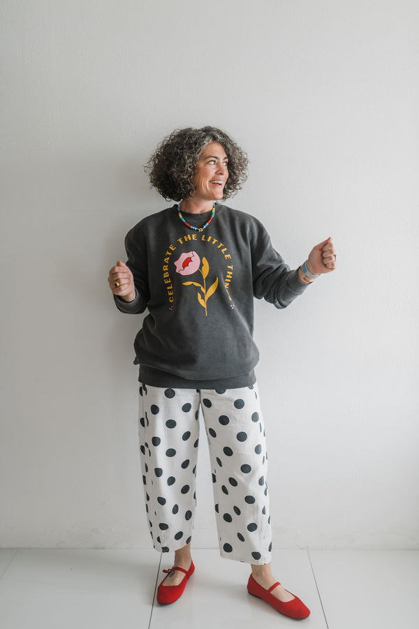 celebrate the little things | pigment black crewneck sweatshirt