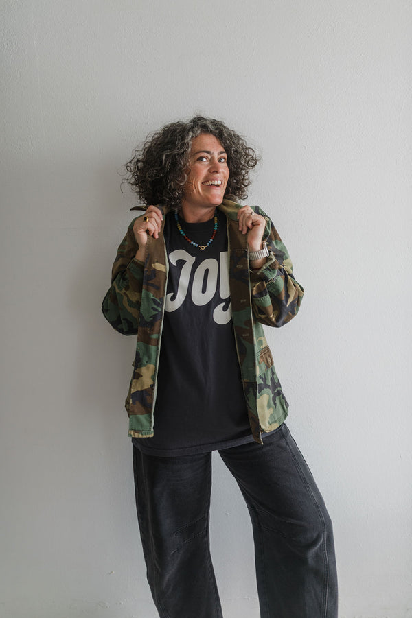 joy | graphite comfort colors tee
