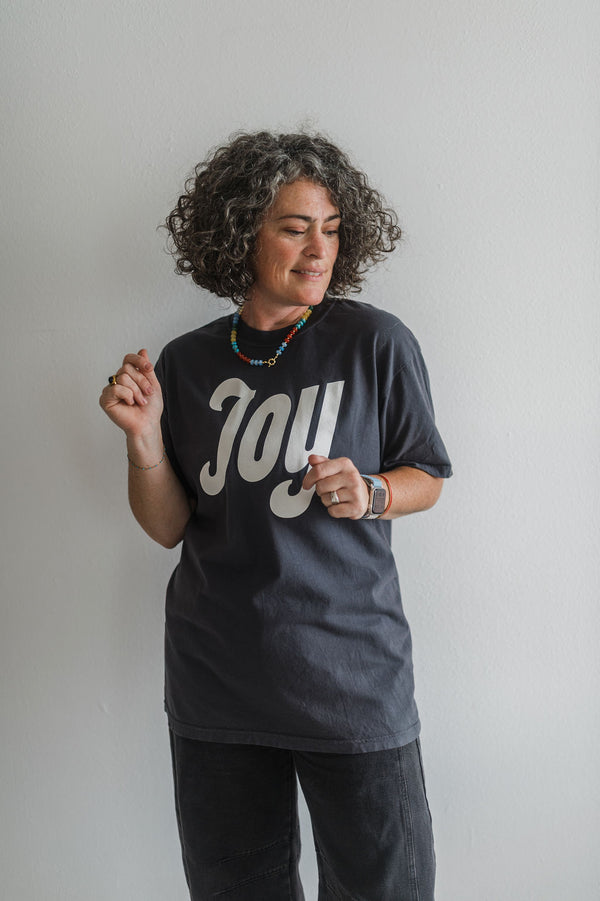joy | graphite comfort colors tee