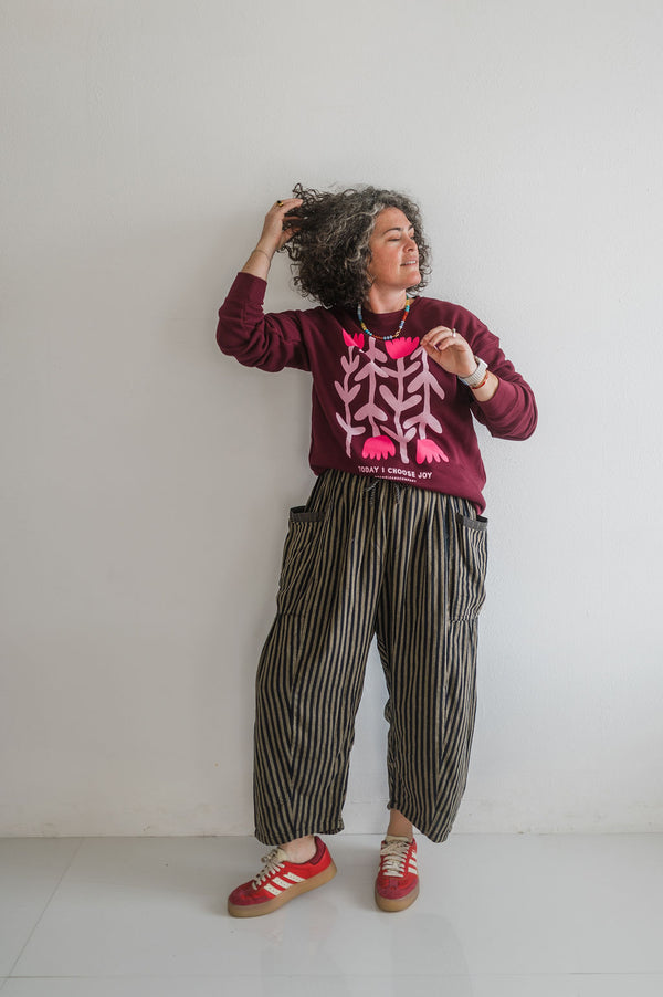 today I choose joy | maroon crewneck sweatshirt