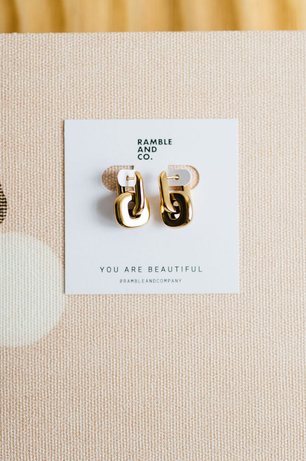link drop earring | 18k gold earring