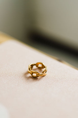 gold stack braided ring  | 18k gold ring