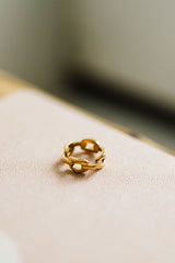 gold stack braided ring  | 18k gold ring