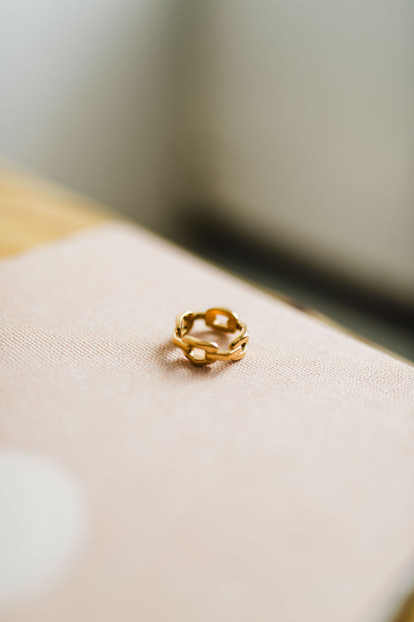 gold stack braided ring  | 18k gold ring