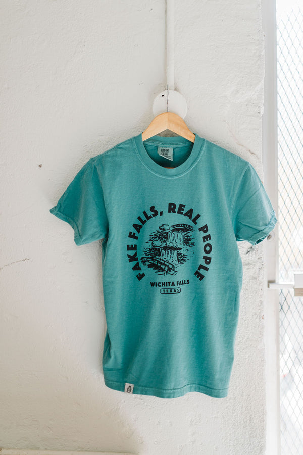 fake falls real people short sleeve tee | sea foam tee