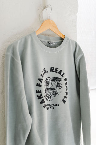 fake falls real people | sage pigment dyed crewneck sweatshirt