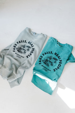 fake falls real people | sage pigment dyed crewneck sweatshirt