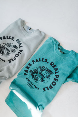 fake falls real people short sleeve tee | sea foam tee