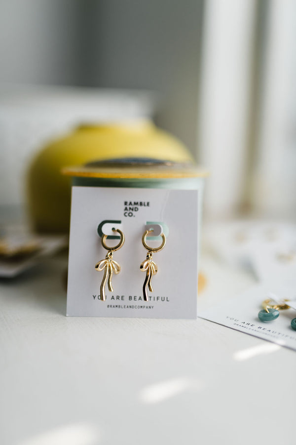 droppy bow drop | earring