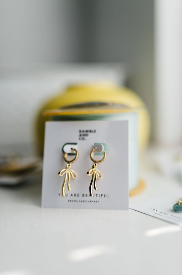 droppy bow drop | earring