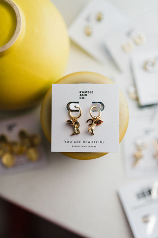 mini western boot charm | hoop earring