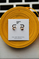 pink rondelle ring link | hoop earrings