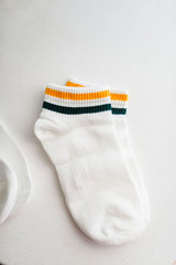 everyday color stripe socks | green + gold